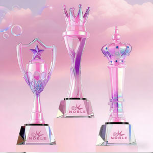 Premio de Resina Rosa Creativo Grabado Personalizado con Base de Cristal para Campeón de Danza <span class=keywords><strong>Infantil</strong></span> - Product Image 2