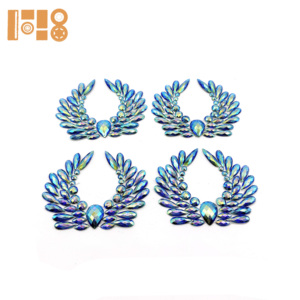 2025 Carnaval Ailes Décoration Strass Applique Hot Fix Patch AB Couleur Vêtements Conception Repassage DIY Décoration en Stock - Product Image 2