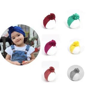 Autumn and winter newborn children 1-4 years old pleated colorful flower little baby Indian style baby cotton hat