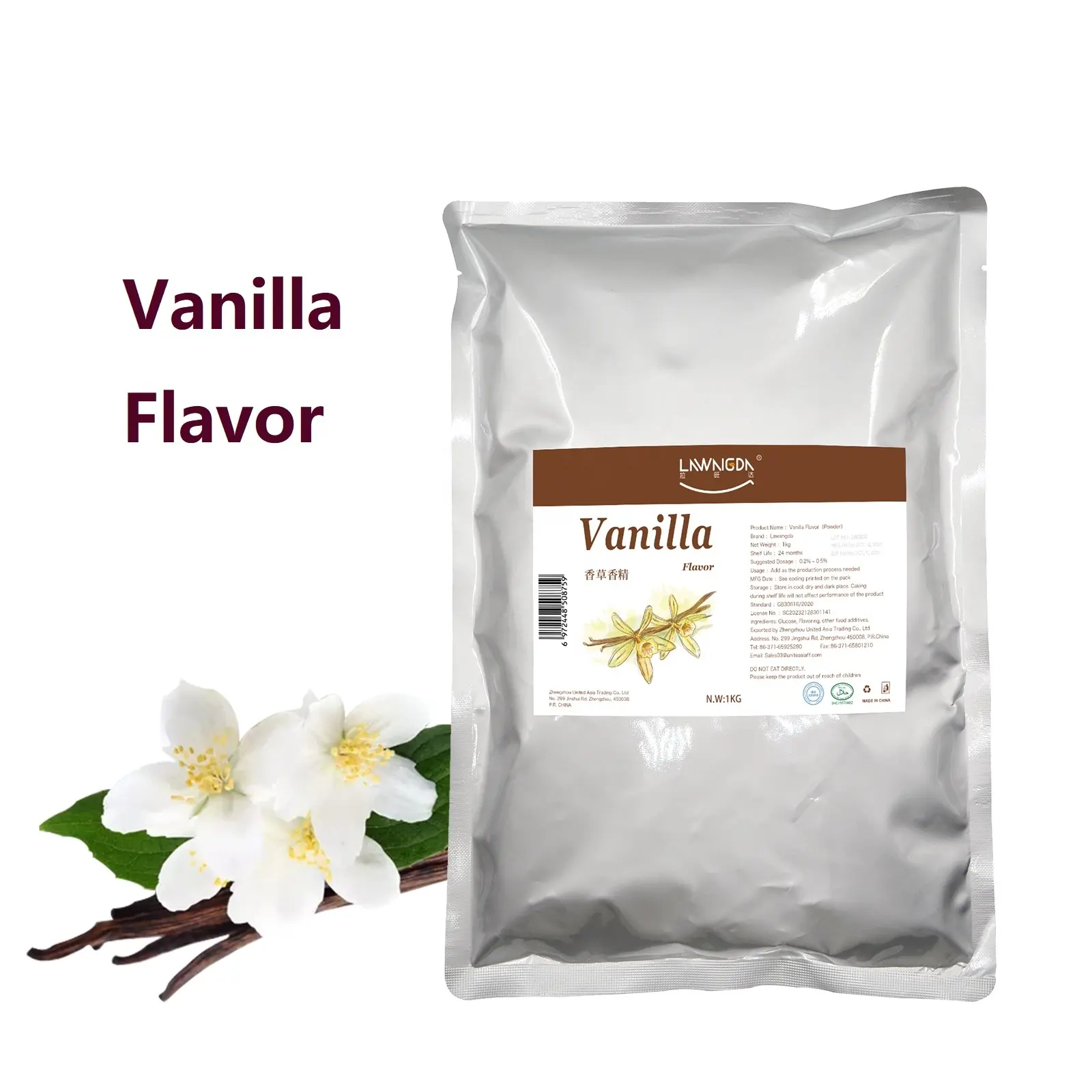 high quality Concentrated Vanilla Flavor Powder for cake ice cream sweets 1kg bag