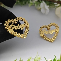 Dropshipping Aangepaste naam Rollie Band Luxe hoepeloorbellen Personaliseer hartvormige hoepel voor vrouwen CE-certificaat Valentijnsdagcadeau