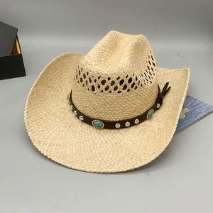 2023 Vente chaude en gros Nom de marque Sombrero Cowboy Western Chapeau de Cowboy en paille - Product Image 4