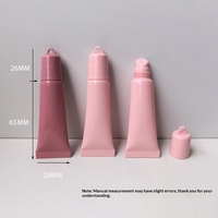 Tube souple de 10 ml pour rouge à lèvres, gloss, laque à lèvres, crème pour les yeux, en poudre de pâte de haricot, rose, vide, en PE, pour sous-conditionnement et échantillon