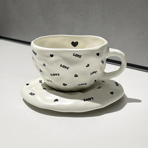 Tasses et soucoupes à café en céramique créatives et irrégulières, grande capacité pour la maison, style européen - Product Image 6