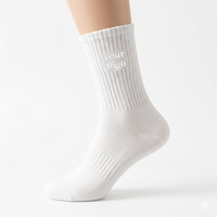Chaussettes de sport décontractées pour femmes, respirantes, douces, à motif côtelé, avec logo brodé personnalisé