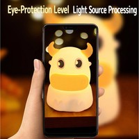 Veilleuse en silicone créative en forme de nuage, lampe tactile avec batterie intégrée, commande par bouton, décoration pour chambre et bureau, licorne