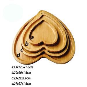 Eco Friendly Logo Personalizzato Solido di Snack di Frutta Da Dessert Cibo a Forma di Cuore Che Serve Piatto di Bambù Per Stoviglie - Product Image 3