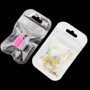 plastic bags zip lock poly bags white plastic packaging bags for nail decoration