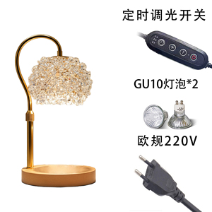 Crystal Dandelion <b>Table</b> Lamp Brass Stem Wood Base E26 <b>LED</b> 2700K Warm <b>Light</b> Modern Black Shade Eco-Friendly for Bedroom Decor - Product Image 3