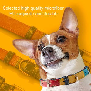 Collar de cuero sintético para perros, accesorio resistente de lujo con hebilla de metal - Product Image 4