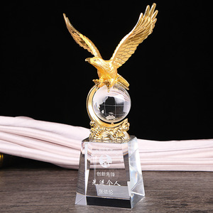 Trofeo in Cristallo <span class=keywords><strong>Aquila</strong></span> Personalizzato, Creativo Trofeo Trasparente con <span class=keywords><strong>Ali</strong></span> d'<span class=keywords><strong>Aquila</strong></span>, Regalo Aziendale per Celebrazioni, Souvenir - Product Image 2