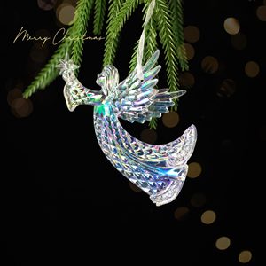 High-grade Transparent <b>Crystal</b> Festival Pendant, Deer & Bell Creative Scene Decoration Accessories - Product Image 3