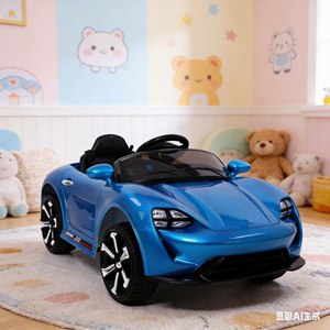 Coche Eléctrico para Niños, Sedán de Cuatro Ruedas con Control Remoto, Funciona con Batería, Unisex para Niños y Niñas, con Manillar de Empuje - Product Image 2