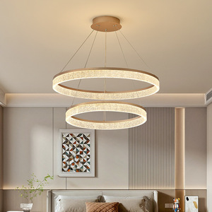 Multi Layered Circular Led Chandelier Round Remote Control For Living Room <b>Dining</b> Room Bedroom Home <b>Lighting</b> Fixture - Product Image 2