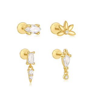 Pendientes de Plata de Ley 925 con Borla de Corona Irregular para Chica, Joyería de Moda - Product Image 1