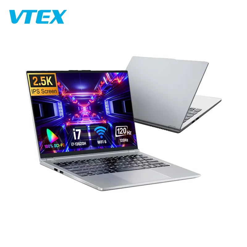 Consegna veloce più recente Computer portatile 14 pollici 2.5K schermo intero Win11 Notebook un guscio di metallo Computer portatile Computer portatile Pc