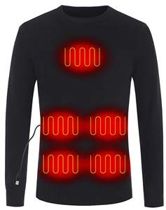 Men Winter Thick Warm <b>Knitted</b> Vintage Chenille Pullover Long Sleeve Heated Apparel Heating Sweaters - Product Image 1