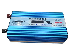 Nuovo Inverter di potenza Inverter solare a onda sinusoidale pura Off Grid 1200 watt Dc 12v 24v a Ac 220v Inverter a onda sinusoidale pura con batteria