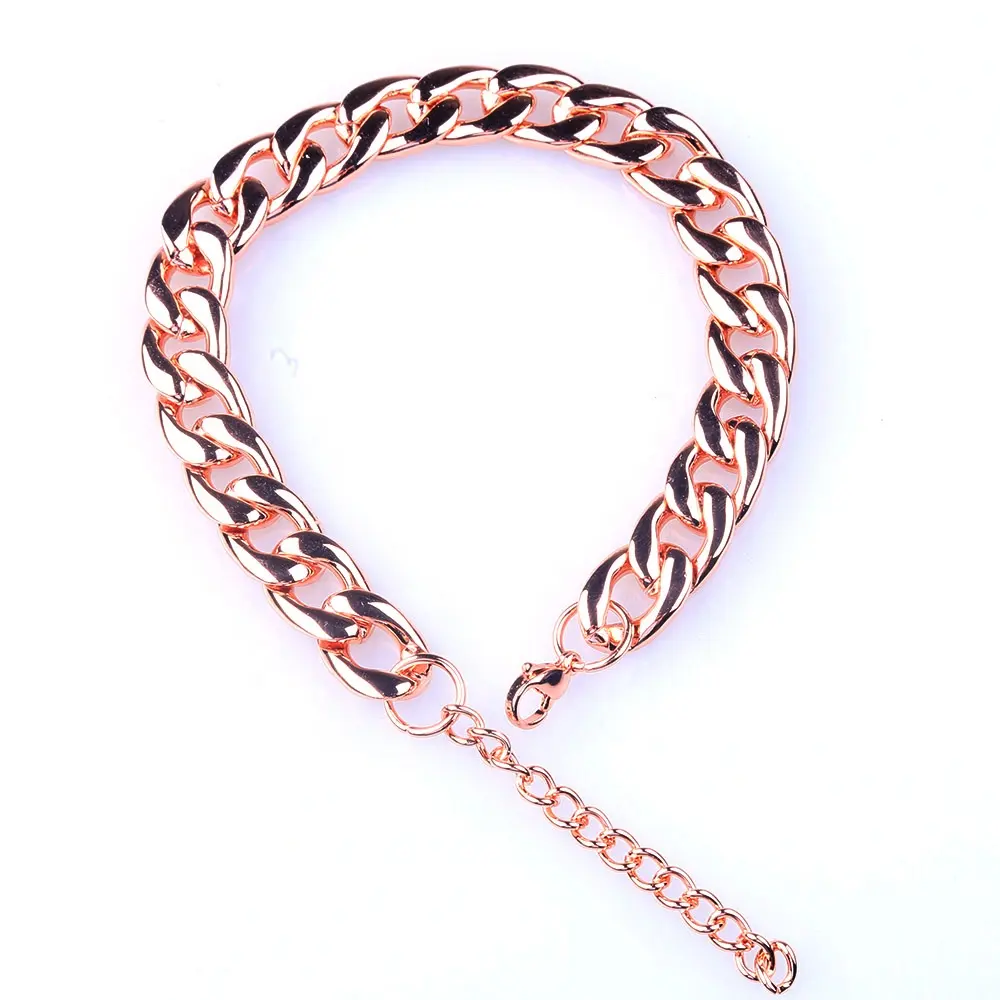 New Color Chunky Cuban Link Anklet Chains Custom Women Stainless Steel Rose Gold Anklet Jewelry