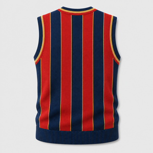 Men Retro Vertical Stripe Knit <b>Vest</b> Preppy Style Sleeveless Pullover Vintage Sweater <b>Vest</b> - Product Image 4