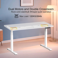 Cadre de bureau électrique intelligent 2AF3 blanc, réglable en hauteur, 38 vitesses, cadre de bureau en métal moderne extensible pour bureau à domicile