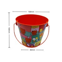 Seau en métal miniature de qualité alimentaire avec poignées, design de dessin animé, pour bonbons et peinture