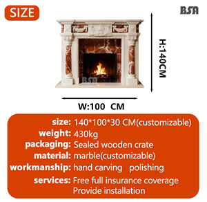 Cheminée en marbre blanc <span class=keywords><strong>de</strong></span> conception française <span class=keywords><strong>pierre</strong></span> autoportante pour salon chambre hôtel Villa décoration pour appartement - Product Image 2