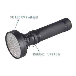 Linterna UV de Gran Alcance de Aleación de Aluminio, 395 NM, 100 LED, IP55, Impermeable, Detector de Orina de Mascotas y Escorpiones, Lámpara de Antorcha con Batería AA - Product Image 6