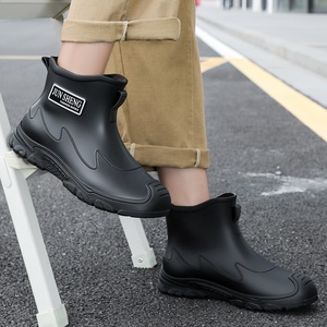 Stivali da Pesca in PVC per Uomo, Impermeabili, Antiscivolo, Resistenti allo Sporco, con Fodera in Rete, Tubo Corto, Neri - Product Image 4