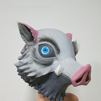 Masque en latex tête de sanglier style anime premium avec détails en peluche – Accessoire de costume pour fête et cosplay, masque tête de cochon COS Wild Boar