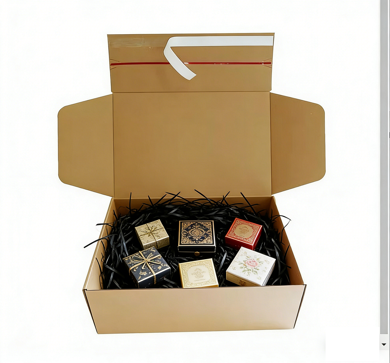 Custom logo Corrugated Paper Box Self-Adhesive Sealing Zipper Tear Strip Mailer Mailing Shipping Boxes