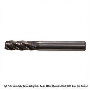 High Performance Solid Carbide Milling Cutter Ta1427 4 <b>Flute</b> Differentiated Pitch 36 38 Degree Helix Coated - Product Image 2