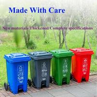 Poubelle à pédale en plastique HDPE de 240 litres pour extérieur, écologique, avec roues, pour usage public – Prix fabricant en promotion