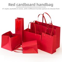Rote Karton-Tragetasche für Kleidung, Tee, Geschenke, Backwaren mit Breitem Boden Hergestellt in China