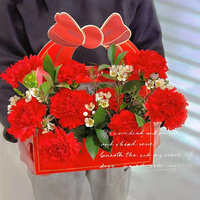 Fournisseur de boîtes en papier de luxe pour fête de mariage, bouquet de fleur de rose éternelle avec logo doré