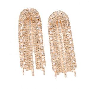 Pendientes Largos con Borlas al Estilo Europeo y Americano, Nuevos Pendientes de Boda con Diamantes Simulados y Circonitas Exageradas - Product Image 6