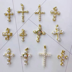 CH-LAP1122 Phổ Biến Bạc Mạ Chữ Thập Hình Charms Nhỏ Mạ Vàng Đồng Chữ Thập Mặt Dây Chuyền Thời Trang Đồ Trang Sức Bán Buôn - Product Image 6