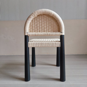 <span class=keywords><strong>Chaise</strong></span> de salle à manger design en abaca en bois moderne <span class=keywords><strong>noire</strong></span> chaises d'événement de fête de mariage <span class=keywords><strong>chaise</strong></span> à dossier tressé - Product Image 4