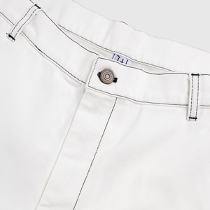 Disai fabricante personalizado hombres marfil blanco contraste costura clásico Denim corto logotipo personalizado Jean Shots para hombres - Product Image 4