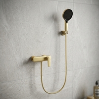 Ensemble de robinetterie de douche murale en laiton massif brossé pour projet hôtelier, avec jet de pluie doux pour baignoire