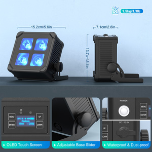 IP65 không thấm nước pin không dây uplights 4x15w rgbwa UV 6in1 mệnh đèn từ xa <span class=keywords><strong>Wifi</strong></span> điều khiển DJ Disco Đảng sân khấu Led mệnh ánh sáng - Product Image 5