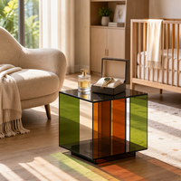 Table d'appoint HOTEAM de luxe en acrylique transparent multicolore - Table d'appoint et présentoir d'art moderne