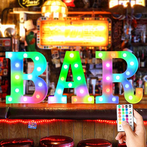 Lettres et chiffres lumineux LED colorés DAMAI avec télécommande, enseignes lumineuses pour fêtes, décorations de bar pour la maison, décorations lumineuses pour fêtes - Product Image 2