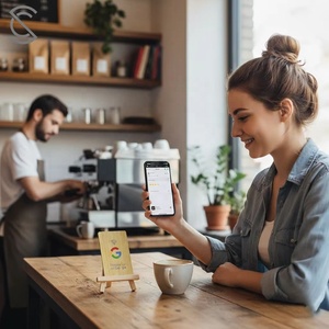 بطاقة مراجعة جوجل مخصصة صديقة للبيئة بتقنية RFID وNFC بدون تلامس، متوافقة مع جميع الهواتف، NTAG213/215، تطبيق تابفايف لتعزيز الأعمال الفوري - Product Image 2