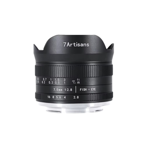 7Artisans 7.5mm F2.8 Mark II Fisheye-<span class=keywords><strong>lens</strong></span> met vaste focus, 11cm APS-C sensor, handmatige focus voor E-vatting EOS-R/EOS-M/Fuji FX/M43 - Product Image 1
