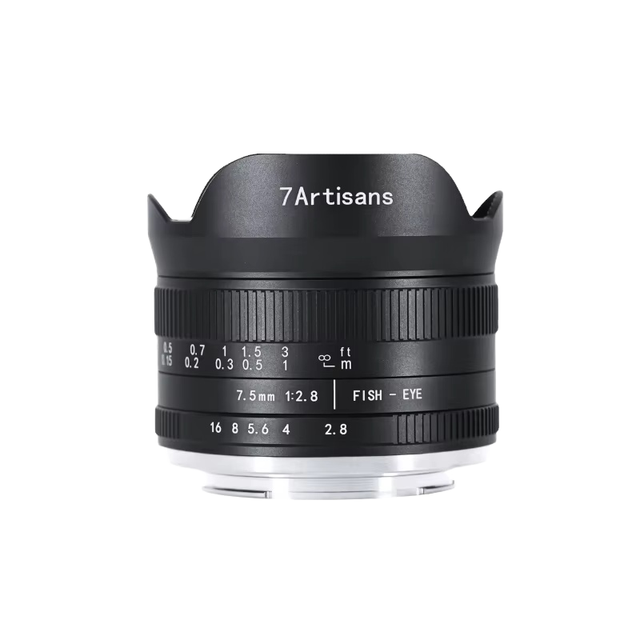 7Artisans 7.5mm F2.8 II Generation Ultra Wide Angle Fish Eye Lens Manual Focus Glass VR Panorama for Canon M for Sony E for Fuji