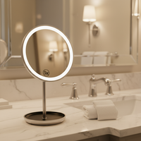 Miroir de Maquillage Intelligent Haute Définition avec Éclairage LED, Forme Blanche, Simple Face, pour Usage Domestique, Cadeau de la Saint-Valentin