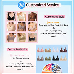 Soutien-gorge push-up sans armatures anti-affaissement pour petites et grandes poitrines, bralette fine et respirante avec bande de silicone 3D personnalisée sans couture - Product Image 4