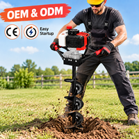 Tarière thermique 42,7 cm³ homologuée CE, 2 temps, pour creuser des trous, idéale pour la plantation d'arbres, le jardinage et l'agriculture – Vente chaude