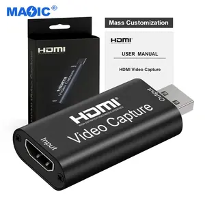 וידאו ללכוד ציוד 1080p USB 2.0 חיצוני HDMI כרטיס לכידת אודיו וידאו לכידת כרטיס עבור לחיות הזרמת וידאו הקלטה